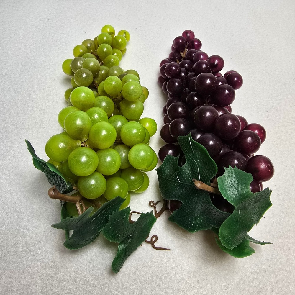 Realistic Artificial Grapes Green Purple Faux‎ Fruit Bunches Decor Home Display